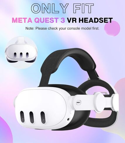 حزام رأس MoKo لجهاز Meta Quest 3، ملحقات متوافقة مع Oculus Quest 3 مع استبدال حزام Elite قابل للتعديل لتعزيز الراحة والدعم والانغماس في الألعاب في الواقع الافتراضي (حزام الرأس المريح فقط) in Saudi Arabia