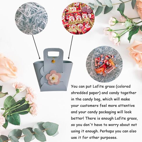 KQQDMBD 12 Pack Leather Candy Bag, Small Flower Leather Gift Wrap Bag with Handle, Reusable Wedding Gift Wrap Bag,Party favor Boxes, Birthday and Holiday Candy Gift Bag (Light blue) in Saudi Arabia