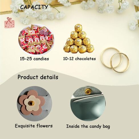 KQQDMBD 12 Pack Leather Candy Bag, Small Flower Leather Gift Wrap Bag with Handle, Reusable Wedding Gift Wrap Bag,Party favor Boxes, Birthday and Holiday Candy Gift Bag (Light blue) in Saudi Arabia