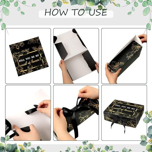 Sunnyray 98 قطعة من هدايا اقتراح وصيفة العروس، هدايا خادمة الشرف مع صندوق هدايا من الورق المجعد، هل ستكون وصيفة العروس الخاصة بي، مزامير الشمبانيا وحقائب مستحضرات التجميل، وربطات شعر، وقلم ماسي in Kuwait