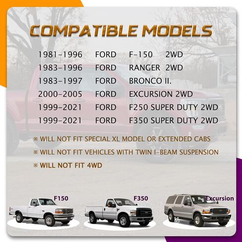 طقم رفع التسوية الأمامية 3 بوصة متوافق مع Ford F150 F250 F350 Super Duty 2WD Excursion 3 فواصل زنبركية رفع مع موسعات مسمار 3/4 بوصة in Kuwait