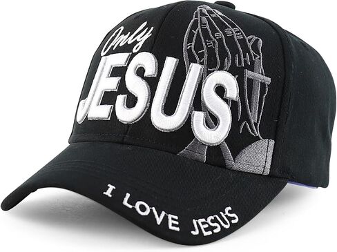 Trendy Apparel Shop Only Jesus Praying Hand Embroidered Christian Ball Cap in Saudi Arabia