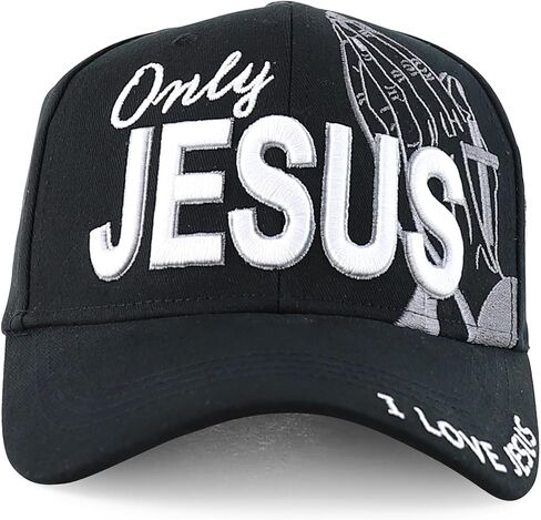 Trendy Apparel Shop Only Jesus Praying Hand Embroidered Christian Ball Cap in Saudi Arabia