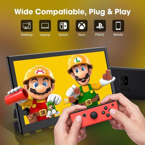 شاشة Kwumsy المحمولة L3 للسفر - 12.1 بوصة FHD IPS شاشة كمبيوتر رفيعة للغاية وموسع شاشة خارجية FHD مع حامل قابل للطي متوافق مع Windows Macbook Linux PC Laptop Switch PS4/5 in Kuwait