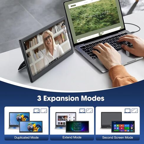 شاشة Kwumsy المحمولة L3 للسفر - 12.1 بوصة FHD IPS شاشة كمبيوتر رفيعة للغاية وموسع شاشة خارجية FHD مع حامل قابل للطي متوافق مع Windows Macbook Linux PC Laptop Switch PS4/5 in Kuwait