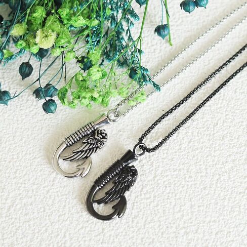 Hook Cremation Necklace for Ashes Urn Necklaces for ashes Cremation Jewelry for Ashes Fishing Necklace Urns Necklace for Ash Necklace Memory Keepsake-Forever Remembered Forever Missed in Saudi Arabia