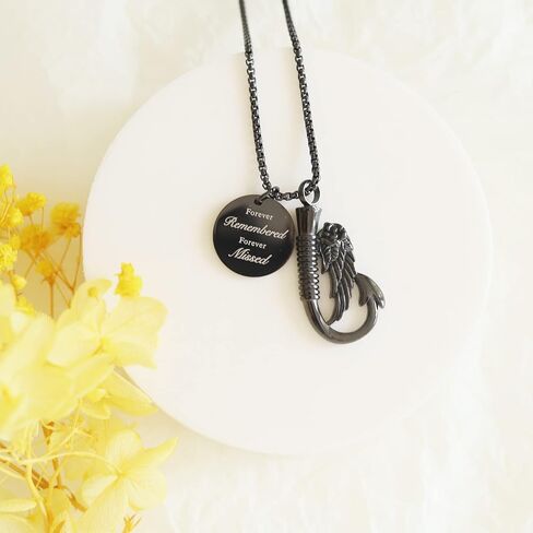 Hook Cremation Necklace for Ashes Urn Necklaces for ashes Cremation Jewelry for Ashes Fishing Necklace Urns Necklace for Ash Necklace Memory Keepsake-Forever Remembered Forever Missed in Saudi Arabia