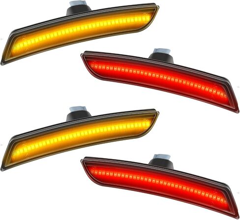 مصابيح LED للعلامات الجانبية المصد الأمامي الخلفي Sidemarker Refecters لسيارة شيفروليه كامارو 2016-2021 كهرمان أمامي + أحمر خلفي مصباح إشارة الانعطاف استبدال مصابيح OEM 4 قطعة in Kuwait