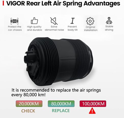 حقيبة زنبركية للتعليق الهوائي الخلفي الأيمن من VIGOR متوافقة مع سيارة Audi Q7 وBentley Bentayga موديل 2015-2022، رقم OEM 4M0616002AA، 4M0616002P، 4M0616002AC in Kuwait