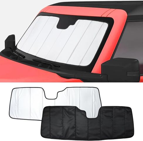 مظلة شمسية للزجاج الأمامي قابلة للطي متوافقة مع ملحقات فورد برونكو 2021-2024، حاجب الشمس للنافذة يحجب الأشعة فوق البنفسجية in Kuwait