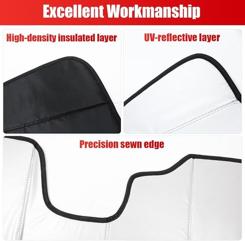 مظلة شمسية للزجاج الأمامي قابلة للطي متوافقة مع ملحقات فورد برونكو 2021-2024، حاجب الشمس للنافذة يحجب الأشعة فوق البنفسجية in Kuwait