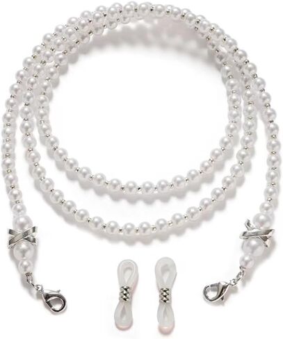 4 Pcs Beaded Glasses Chain,Eyeglass Chain for Women Sunglasses Neck Cord Holder Plastic Bead Eyeglass Lanyard in Saudi Arabia