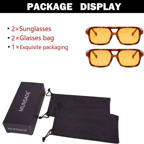 Retro Square Aviator Sunglasses for Women Men 70s Vintage Trendy Rectangle Sun Glasses UV Protection in Saudi Arabia