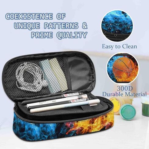 حافظة أقلام مطبوعة لكرة القدم، حقيبة أقلام رصاص ذات سعة كبيرة، حقيبة أقلام رصاص مع حجرة بسحاب، حقيبة قرطاسية متعددة الوظائف للأولاد لطلاب العودة إلى المدرسة in Kuwait