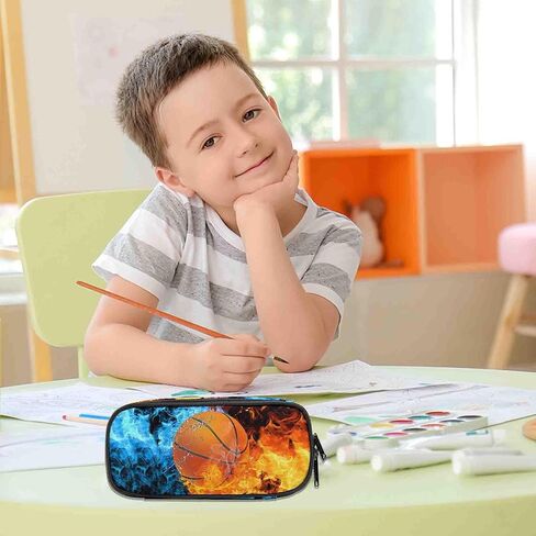 حافظة أقلام مطبوعة لكرة القدم، حقيبة أقلام رصاص ذات سعة كبيرة، حقيبة أقلام رصاص مع حجرة بسحاب، حقيبة قرطاسية متعددة الوظائف للأولاد لطلاب العودة إلى المدرسة in Kuwait