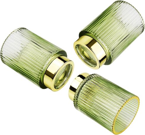 وعاء قلم زجاجي سميك لطيف حامل قلم رصاص مزخرف كوب لحامل فرشاة ماكياج المكتب للمكتب المنزلي (ذهبي) in Kuwait