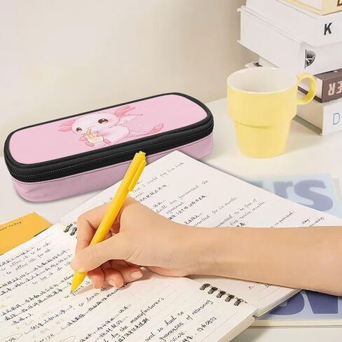 Axolotl Pencil Pouch for Kids Pink Pencil Case with Big Capacity Pencil Box for Girls High Capacity Bag Pouch Holder Zipper Pencil Bag in Saudi Arabia