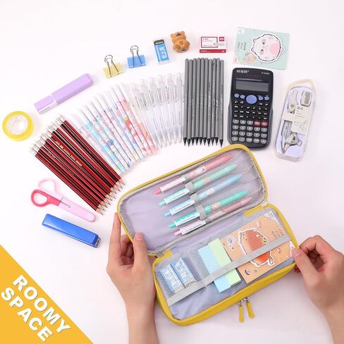 SCIONE Pencil Case for GirlsBoys,Large Pencil Pouch School Supplies for Kids with Dry-erase Board,Big Capacity Zipper Cute Pen Box Bag Organizer,BacktoSchool Gifts for StudentTeens Women CollegeOffice in Saudi Arabia