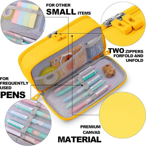 SCIONE Pencil Case for GirlsBoys,Large Pencil Pouch School Supplies for Kids with Dry-erase Board,Big Capacity Zipper Cute Pen Box Bag Organizer,BacktoSchool Gifts for StudentTeens Women CollegeOffice in Saudi Arabia