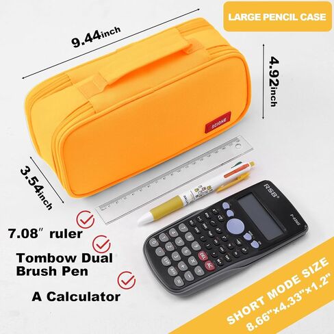 SCIONE Pencil Case for GirlsBoys,Large Pencil Pouch School Supplies for Kids with Dry-erase Board,Big Capacity Zipper Cute Pen Box Bag Organizer,BacktoSchool Gifts for StudentTeens Women CollegeOffice in Saudi Arabia