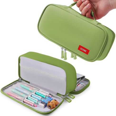 SCIONE Pencil Case for GirlsBoys,Large Pencil Pouch School Supplies for Kids with Dry-erase Board,Big Capacity Zipper Cute Pen Box Bag Organizer,BacktoSchool Gifts for StudentTeens Women CollegeOffice in Saudi Arabia