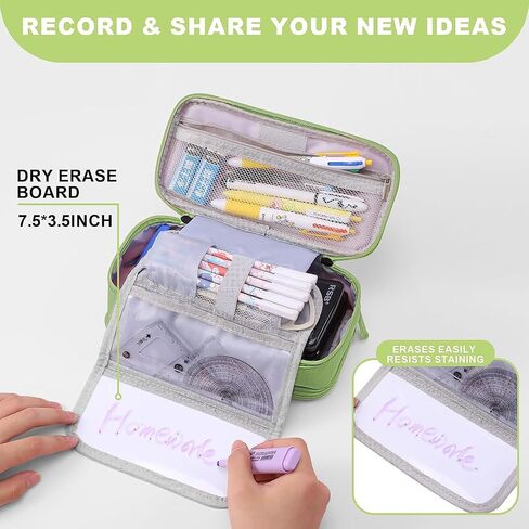 SCIONE Pencil Case for GirlsBoys,Large Pencil Pouch School Supplies for Kids with Dry-erase Board,Big Capacity Zipper Cute Pen Box Bag Organizer,BacktoSchool Gifts for StudentTeens Women CollegeOffice in Saudi Arabia