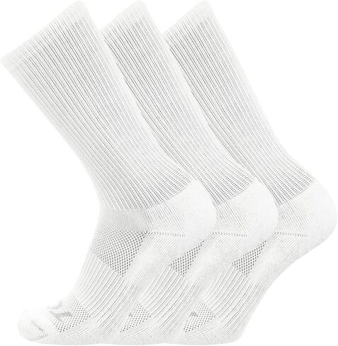 TCK 3 Pair Work & Athletic Crew Socks (White, Large) in Kuwait