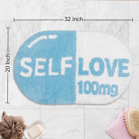 Cute Bath Mat, Get Naked Bath Mat, Preppy Aesthetic Nonslip Bathroom Decor, Funny Blue Bathroom Rug, Absorbent, Machine Washable Bathroom Rugs, Apartment Essential Decor. in Saudi Arabia