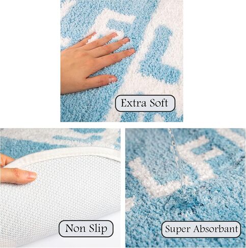 Cute Bath Mat, Get Naked Bath Mat, Preppy Aesthetic Nonslip Bathroom Decor, Funny Blue Bathroom Rug, Absorbent, Machine Washable Bathroom Rugs, Apartment Essential Decor. in Saudi Arabia