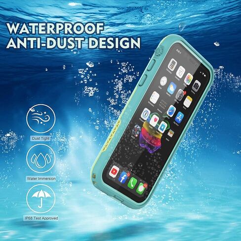 for iPhone 11 Waterproof Case 6.1 Screen Protector Underwater Shockproof Full-Body Dustproof Rugged Case for Aplle iPhone 11 (Black & Gray) in Saudi Arabia
