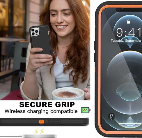 حافظة AICase متينة لهاتف iPhone 13 Pro Max/12 Pro Max، شديدة التحمل مكونة من 3 طبقات مناسبة للجيب، حماية متينة من الدرجة العسكرية، غطاء واقٍ مقاوم للصدمات/السقوط لهاتف iPhone 13 pro max/12 pro max 6.7"_1 in Kuwait