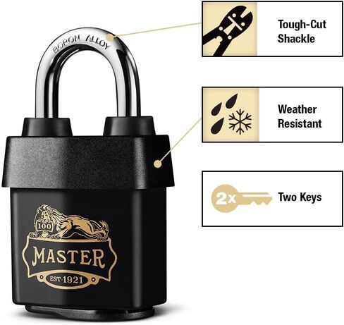Master Lock 1921D Keyed Padlock, 2-1/8 in Wide, Black in Saudi Arabia