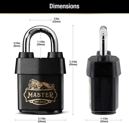 Master Lock 1921D Keyed Padlock, 2-1/8 in Wide, Black in Saudi Arabia