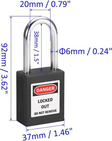 عبوتان من قفل Tagout - قفل أمان داخلي وخارجي، قفل مختلف وفولاذ، يوضع على أقفال الكهرباء/الهيدروليكية/الهوائية (38 مم، أصفر) in Kuwait