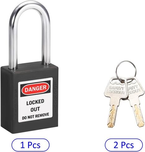 عبوتان من قفل Tagout - قفل أمان داخلي وخارجي، قفل مختلف وفولاذ، يوضع على أقفال الكهرباء/الهيدروليكية/الهوائية (38 مم، أصفر) in Kuwait