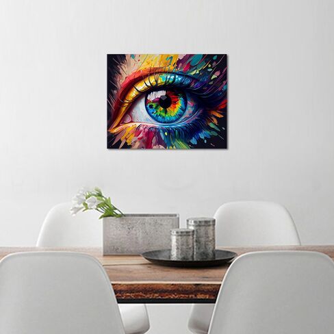 Rebotipy Paint by Numbers Human Eye Canvas Paint by Number for Adults Colorful Painting Paint by Number Kids Paint by Number Kits on Canvas Paint by Numbers for Beginner 16x20 in in Saudi Arabia