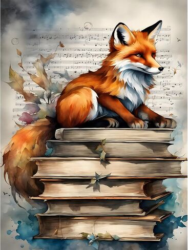 RICUVED Diamond Painting Kits for Adults, Fox Diamond Art Kits 5D Diamond Art for Beginner, Animal Diamond Painting by Number Kits Full Round Drill Art and Crafts for Gift Home Wall Decor 12x16 Inch in Saudi Arabia