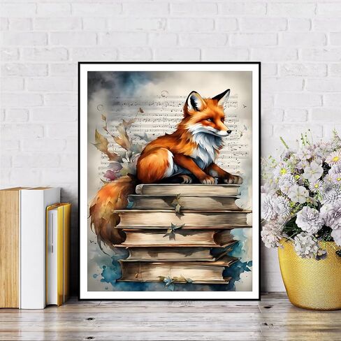 RICUVED Diamond Painting Kits for Adults, Fox Diamond Art Kits 5D Diamond Art for Beginner, Animal Diamond Painting by Number Kits Full Round Drill Art and Crafts for Gift Home Wall Decor 12x16 Inch in Saudi Arabia