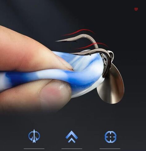 5Pcs Topwater Frog Lures Sets,Topwater Frog Lures, Topwater Bass Fishing Hollow Body Frog Lure with Weedless Hooks in Saudi Arabia