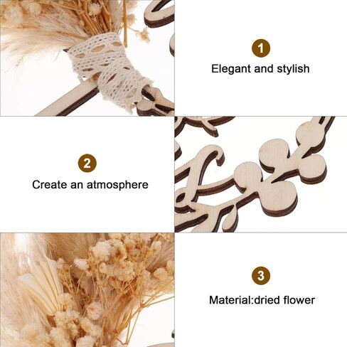 Luxshiny Boho Cake Topper Decorations Pampas Grass Flower Wreath Hoop Cake Topper for Wedding Bridal Baby Shower Birthday Party Supplies in Kuwait