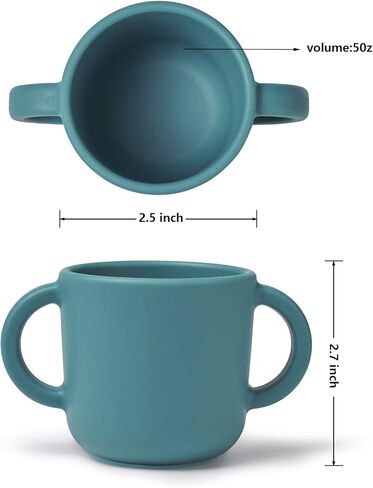 Silicone Baby Cup with Straw, Baby Straw Cups 6-12 Months 6oz, Sippy Cups for toddlers 6Months+ (Blush) in Saudi Arabia