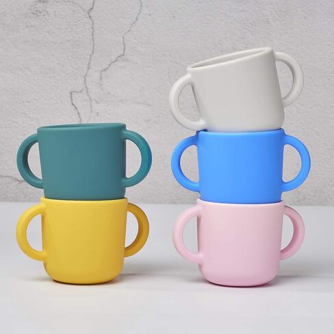 Silicone Baby Cup with Straw, Baby Straw Cups 6-12 Months 6oz, Sippy Cups for toddlers 6Months+ (Blush) in Saudi Arabia