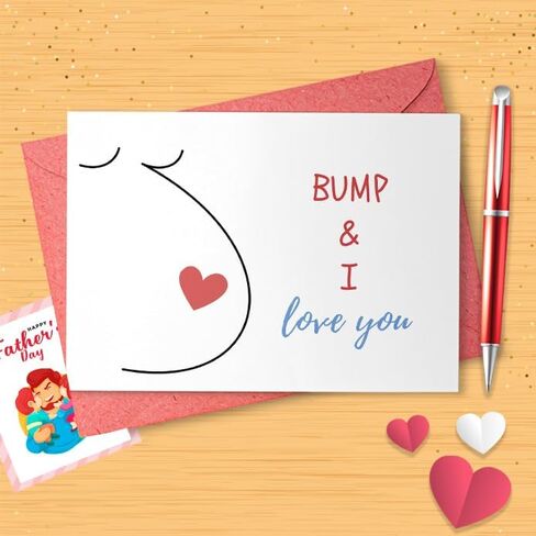 Dad To Be Valentine’s Day Card, Sweet Pregnancy Announcement Card For New Father, Vday Card From The Bump, New Baby Card For [01961] in Saudi Arabia