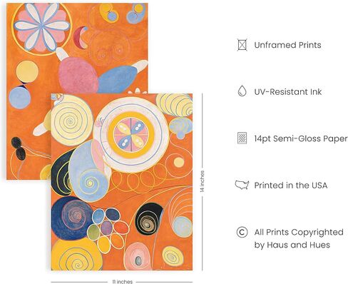 HAUS AND HUES Boho Frame Wall Art - Set of 6 Matisse Poster, Abstract Art Wall Decor, Frameable Boho Wall Art, Contemporary Frameable Art, Boho Wall Art with Frame (Beige Frame, 8x10) in Saudi Arabia