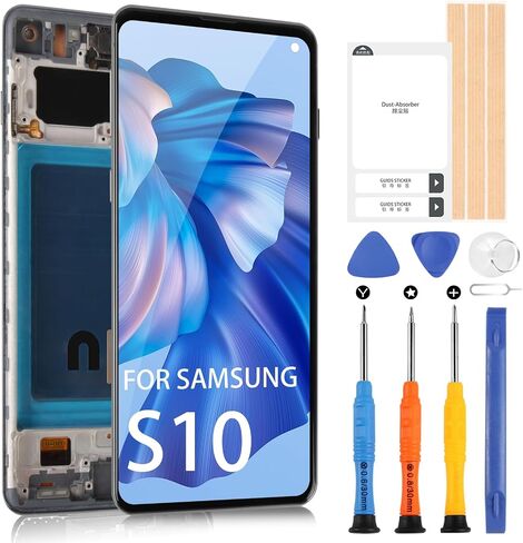 for Samsung Galaxy S10 Screen Replacement with Frame G973W G9730 G973F G973U LCD Display Touch Screen Digitizer Full Assembly with Repair Parts (Not for S10+ Plus,No Fingerprint) in Saudi Arabia