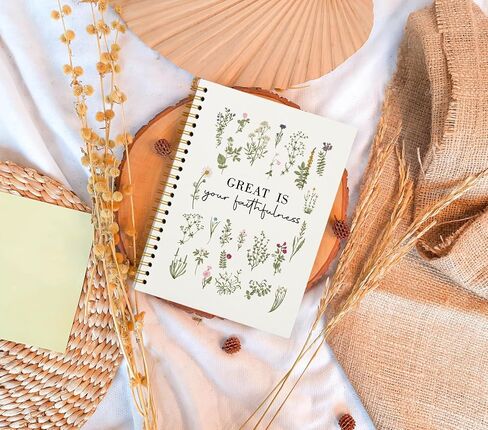 Christian Bible Verse Notebook - Scripture Journal Prayer Notebook for Note Taking Church Work, Great is Your Faithfulness, College Ruled Hardcover Spiral Notebook 5.5 x 8.3 in Saudi Arabia