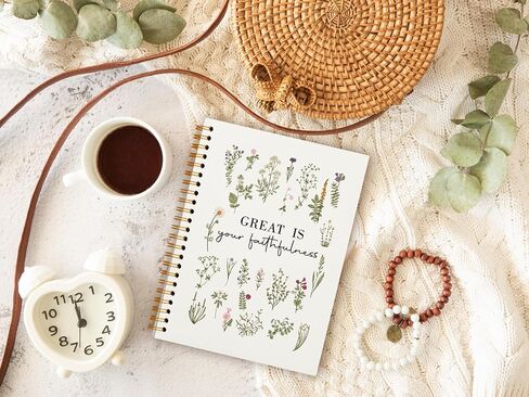 Christian Bible Verse Notebook - Scripture Journal Prayer Notebook for Note Taking Church Work, Great is Your Faithfulness, College Ruled Hardcover Spiral Notebook 5.5 x 8.3 in Saudi Arabia