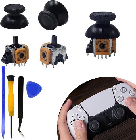 [ 4+4 ] Eaglewireless PS5 Analog Stick Replacement Part PS5 3D Controller Joystick Caps Thumbsticks Sensor Module for for Sony Playstation 5 Wireless Controller +Toolkit (Blue-4 Joystick 4 Cap) in Saudi Arabia