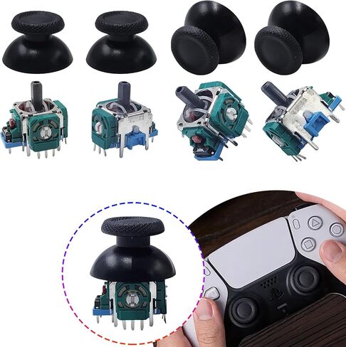 [ 4+4 ] Eaglewireless PS5 Analog Stick Replacement Part PS5 3D Controller Joystick Caps Thumbsticks Sensor Module for for Sony Playstation 5 Wireless Controller +Toolkit (Blue-4 Joystick 4 Cap) in Saudi Arabia