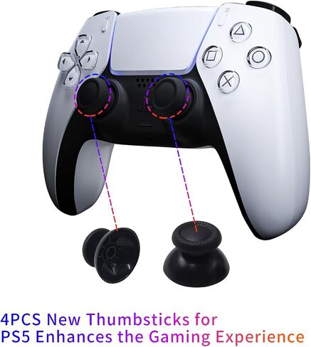 [ 4+4 ] Eaglewireless PS5 Analog Stick Replacement Part PS5 3D Controller Joystick Caps Thumbsticks Sensor Module for for Sony Playstation 5 Wireless Controller +Toolkit (Blue-4 Joystick 4 Cap) in Saudi Arabia
